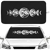 Moon Phases Car Windshield Sun Shade Foldable Sunshade Front Window Cover Sun Visor Protector Accessories (59x27.5 inches)