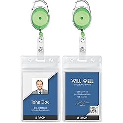 Will Well ID Badge Holders with Clip and Keyring