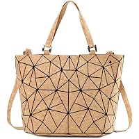 Geometric Cork Tote Bag – Summer Beach Bag For Women, Adjustable Shoulder Strap