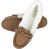 Jessica Simpson Women's Micro Suede Moccasin Indoor Outdoor Slipper Shoe