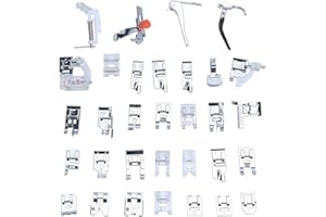 Professional Domestic 32 PCS Sewing Machine Presser Foot Set for Brother, Babylock, Singer, Janome, Elna, Toyota, New Home, Simplicity, Kenmore, and White Low Shank Sewing Machines by Stormshopping