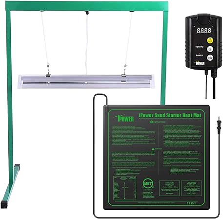 Ipower 36w 4 Feet Led Fluorescent Grow Light Stand Rack And 20 X 20 Seedling Heat