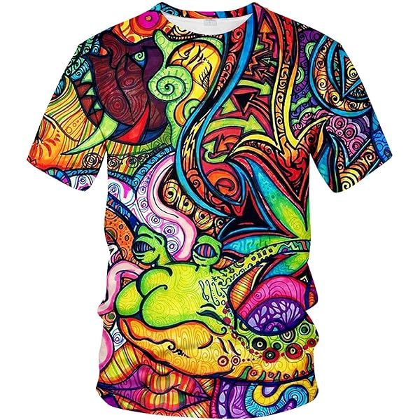 Amazon.com: Hisayhe Unisex Abstract 3D Print T-Shirts