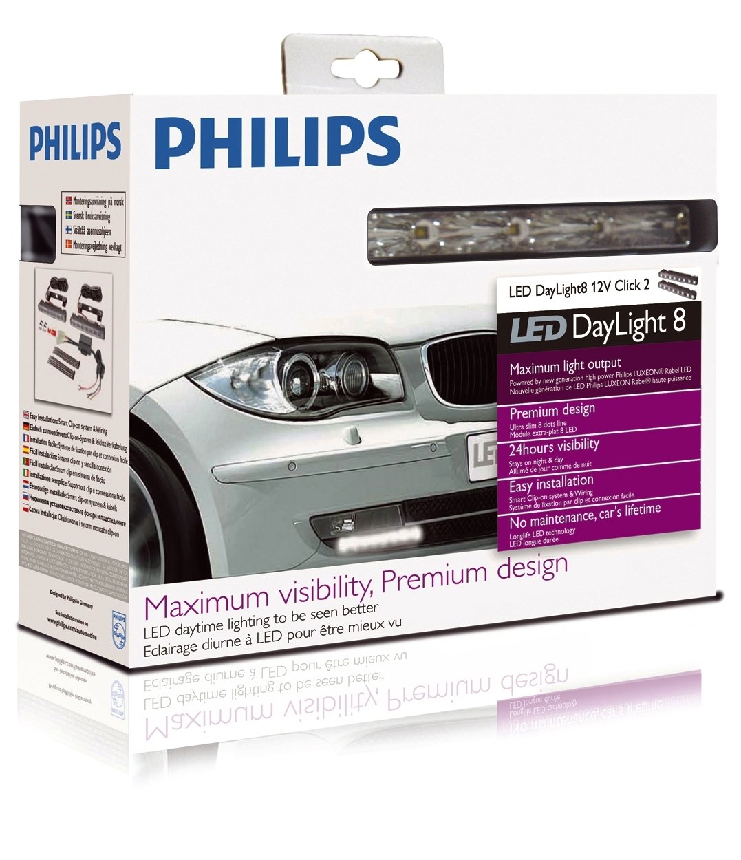 Amazon.com: Philips 12824WLVWAC1 DayLight 8 Gen 2 High Powered Luxeon LED Daytime  Running Light: Automotive