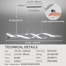 Matven Modern Ceiling Chandelier Light, Acrylic