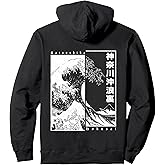 Classic Japanese Art Merch for Japan Enthusiasts Unisex-Adult Black Small Japanese Art, Ukiyo-e, The Great Wave off Kanagawa, Katsushika Hokusai Pullover Hoodie