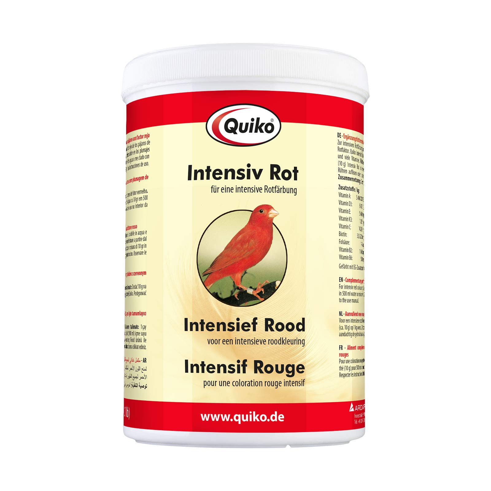 Quiko Intensive Red 500g - Supplementary Food for Red Factor Birds - Enhances Plumage Color