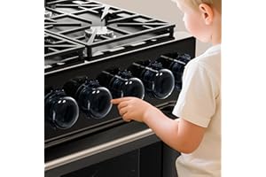 WILNIRY 2025 Upgraded Gas Stove Knob Covers Locks for Child and Kids Safety, Universal Size Gas Stove Knob Cover with 3M Adhesive, Baby Proof Prevent Accidental -4 Pack