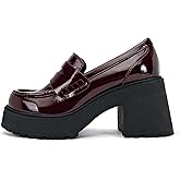 Soda “AMP” ~ Women Round Toe Slip-On Lug Sole High Heel Penny Loafer Shoe