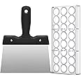 Baderke 2 Pcs Polycarbonate Chocolate Molds with Chocolate Scraper Mould Bullet Clear Hard Plastic for Smoothing Cheese, Cream, Cake Scraper