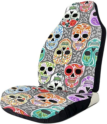 Xiaoyinghua Fundas de asiento de coche Colorido esqueleto Huesos Cráneo