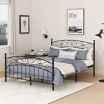 Amazon Com Yollen Metal Beds Victorian Style Platform Bed Frame