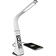 OttLite Thrive LED Sanitizing Desk Lamp with Clock and USB Charging - Eliminates up to 99.9% of Bacteria, Touch Activated, Flexible Neck, Modern Light for Reading, Crafting & Office Desktop