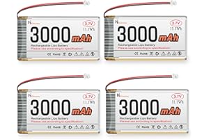 Hiteuoms 3.7V 3000mAh Rechargeable Battery 1S 1C LiPo Battery for ESP32, Raspberry Pi, IoT, Speaker and Wireless Device with JST 1.25 Plug Protection Board and Insulated Rubber Tape