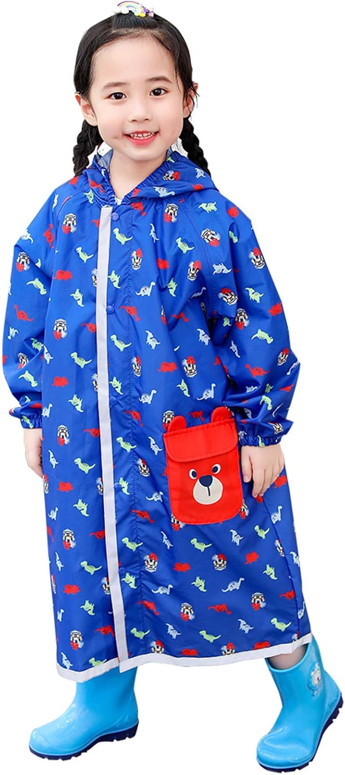 JYNVO Kinder Regenmantel Mädchen - Wasserdichter Regenanzug Mit Rucksackplatz 120-150cm