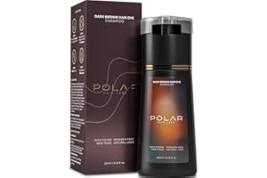 Polar Haircare - Hair Dye Shampoo for Gray Hair for Women & Men (Dark Brown) Natural Hair Dye Kit - Semi Permanent Shampoo - 