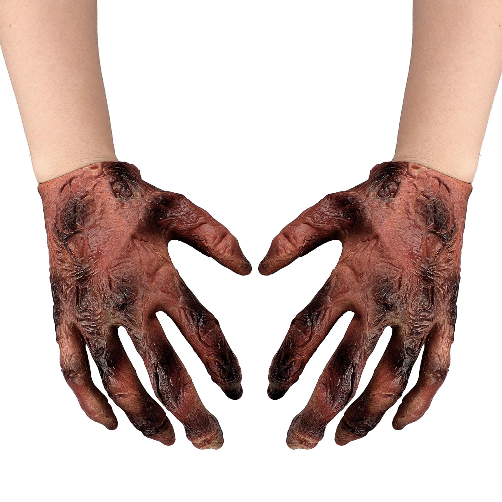 Faxianther Bloody Zombie Hand Gloves Men Women Horror Halloween Cosplay Masquerade Mardi Gras Grim Reaper Death Evil Devil Demon Skeleton Gloves Mitts Costume Accessory Dress Up Props Supplies — image 1