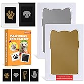 Nabance Paw Print Kit, Extra Large Gold & Silver Pet Paw Print Impression Kit, 8Pcs Mess-Free Paw Print Stamp Pad for Dogs Cat, Dog Nose Print Kit, Dog Paw Print Kit, Pet Paw Ink Pad Family Keepsake
