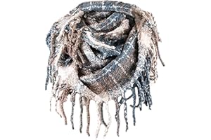 Chalier Infinity Scarf Winter Double-Layer Neck Warmer Knit Fleece Lined Circle Loop Scarves