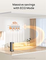 DREO 16 Inch Electric Heater Ceramic 2000W 70° Oscillation 34dB Silver view 7