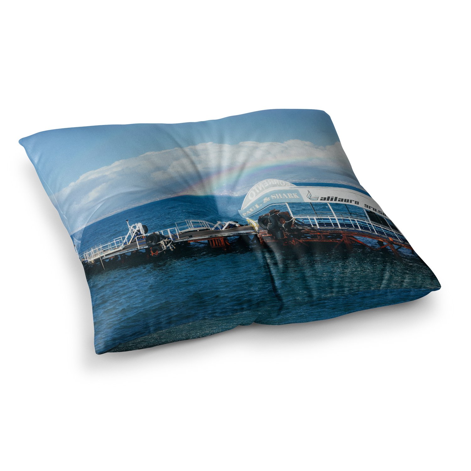 23 X 23 Square Floor Pillow Kess Inhouse Violet Hudson Rainbow Pier Blue White 23 X 23 Square Floor Pillow Kess Inhouse Violet Hudson Rainbow Pier Blue White