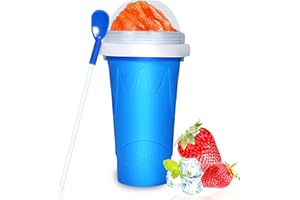 Color Land Slushy Cup, TIK TOK Slushie Maker Cup Frozen Magic Squeeze Cup, Ice Cream Maker Cup, Cool Stuff Trending Tiktok Items Homemade DIY Cool Gadgets with Lid & Straw (Blue)