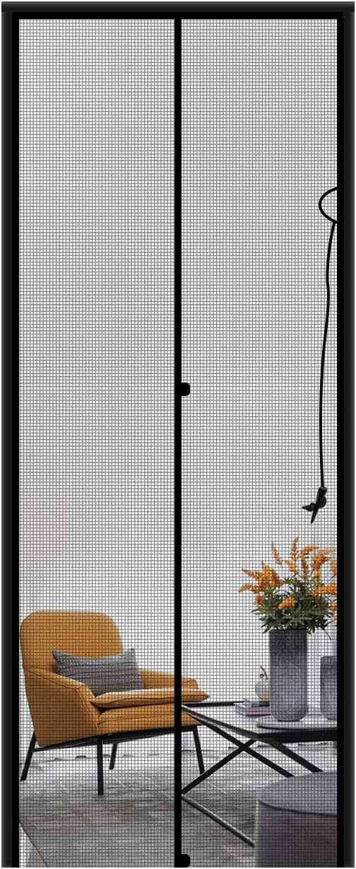 MAGZO Screen Door 36'' x 96'' Black, Durable Fiberglass Screen