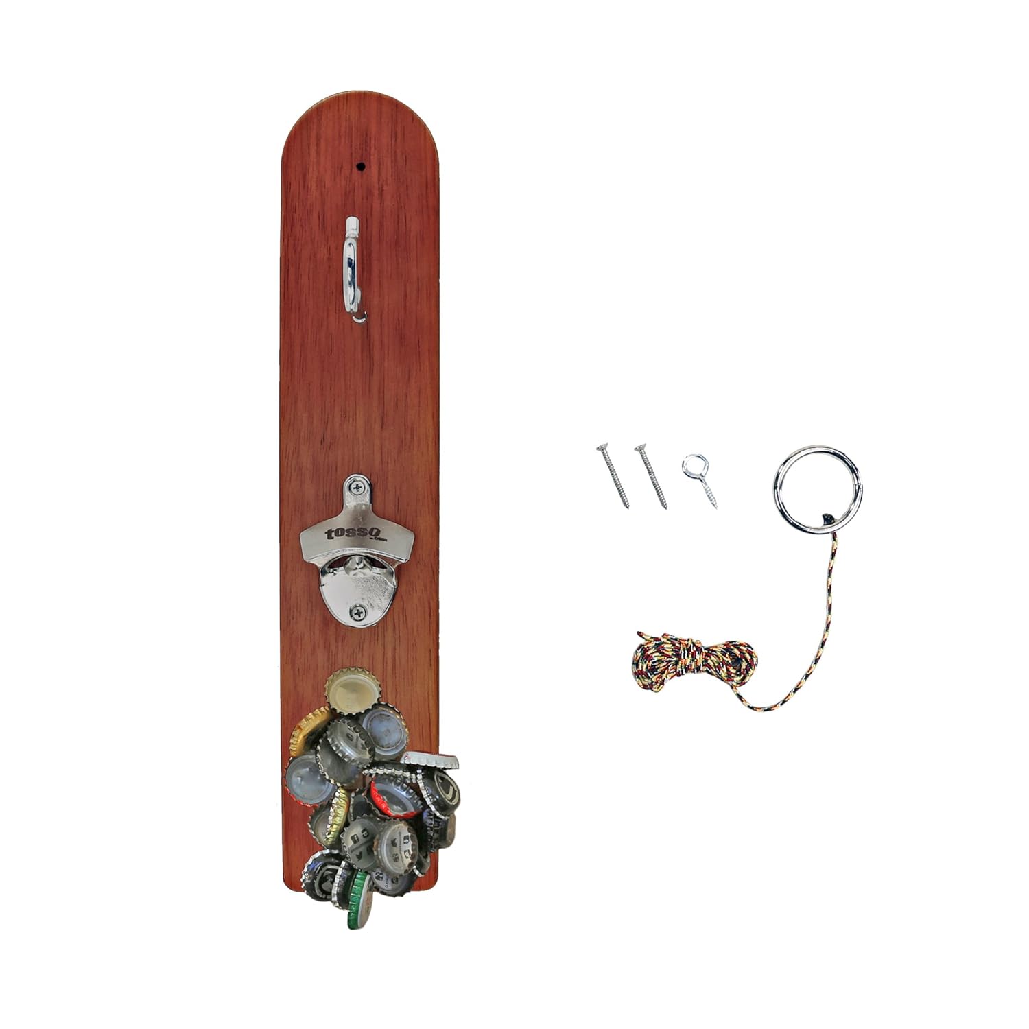 Hammer Crown Hook and Ring Game with Bottle Opener and Magnetic Bottle Cap Catch