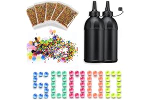 XUDAKAIXIN Gel Balls Blaster Refill Ammo (7-8mm 50,000 Pieces) with Gel Ball Ammo Quick Loading Bottle (2 Pcs) Water Balls Beads Bullets Made of Non-Toxic Eco Friendly Compatible with Electric Gel Balls Blaster