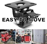 WB D WEIBIDA 2" Plate Swivel Caster Wheels Set of 4 Heavy Duty 2200lbs Nylon view 6
