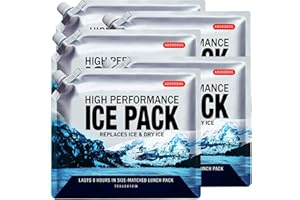 ABOXOBOG Reusable Ice Packs for Coolers Long Lasting Gel Freezer Packs for Cooler Bag Backpacks, Child Lunch Box, Cooler Bag, Keeps Food Cold Fresh (Small Set of 5)