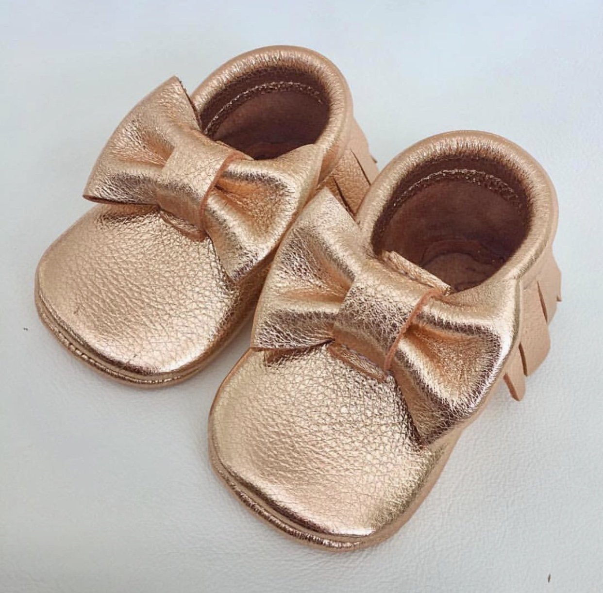 rose gold moccasins