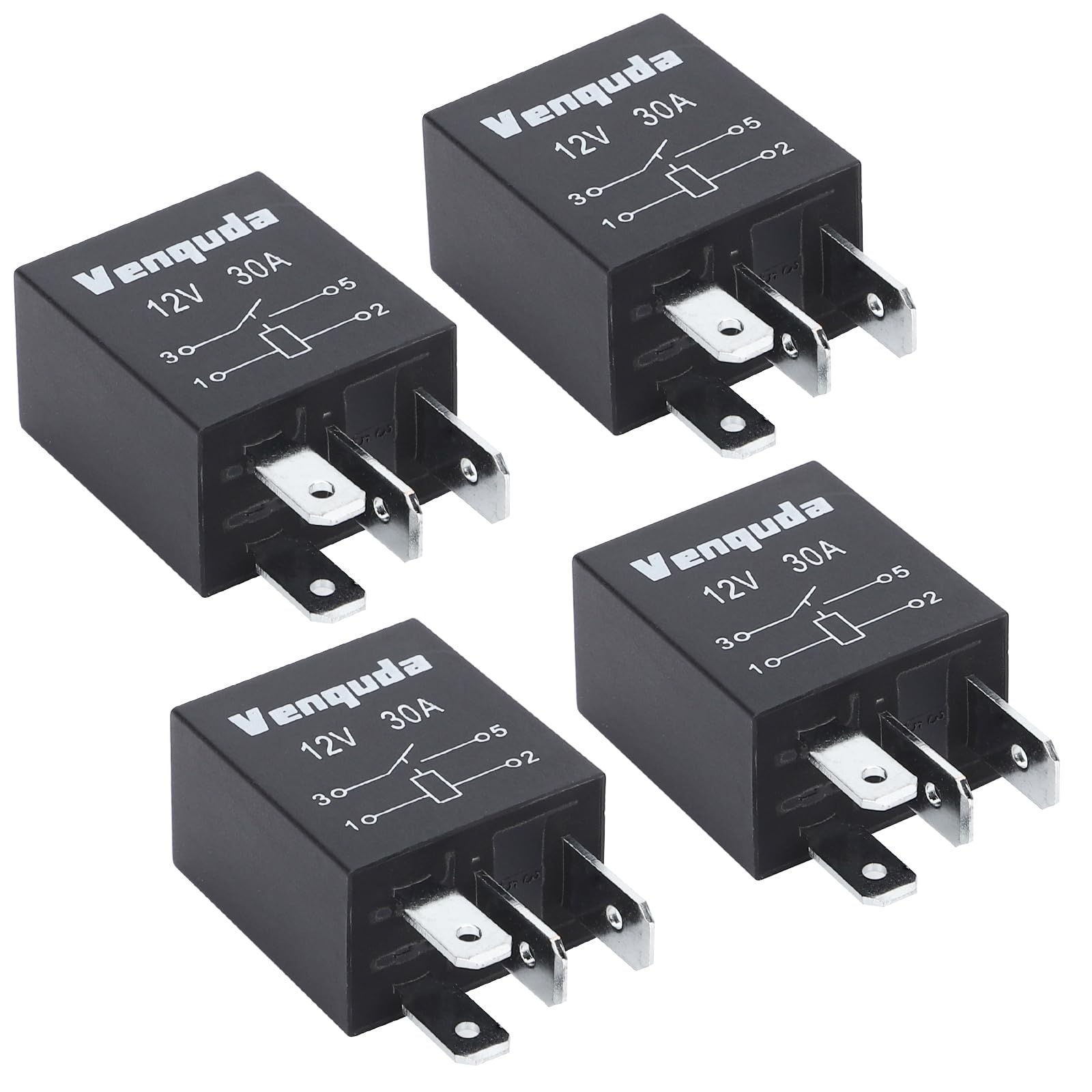 Photo 1 of 4 pin 12V Relay 12V 30A Multi-Purpose Universal Replacement Standard Automotive Relays Starter Cooling Fan Horn Headlight Accessory (4pin-4pcs)