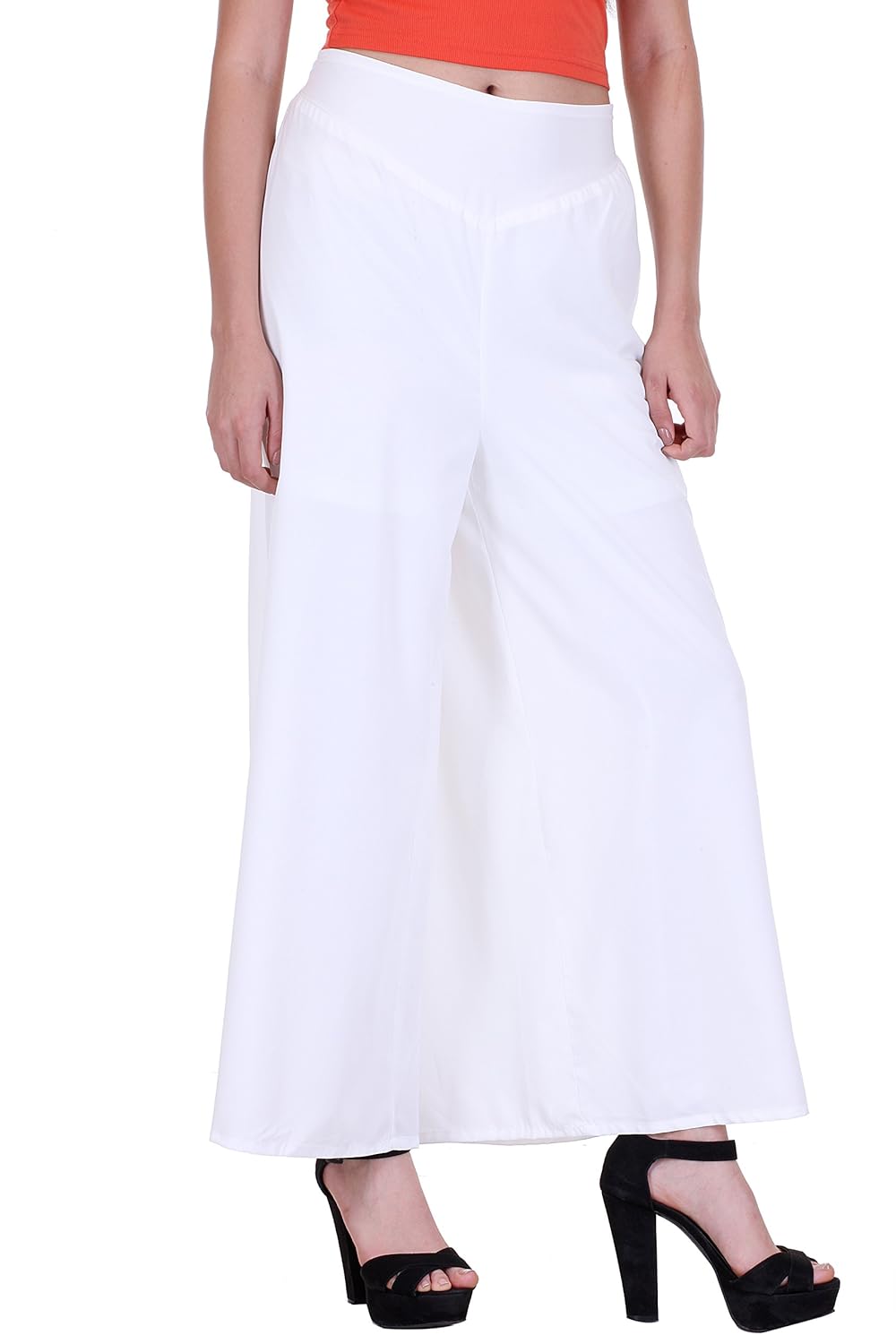 deewa white crepe palazzo