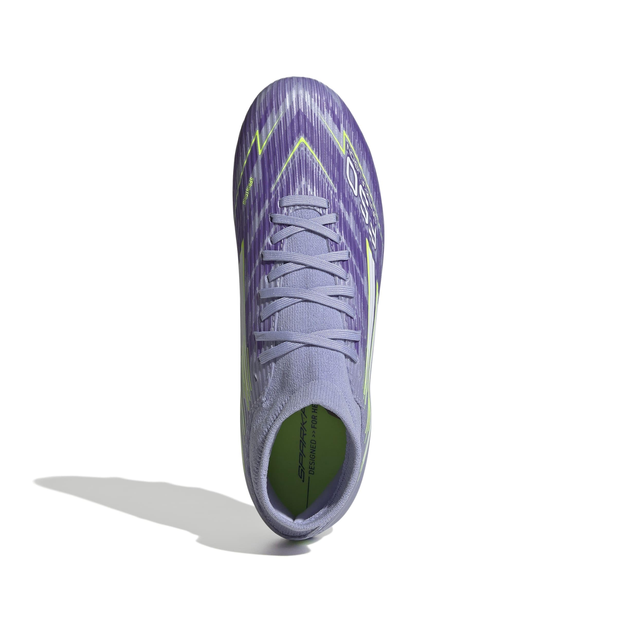 adidas Damen F50 SPARKFUSION League W Mid Firm Ground/Artificial Ground Football Boots, Violet Tone/Lucid Lemon/Purple Rush, 44 2/3 EU 3