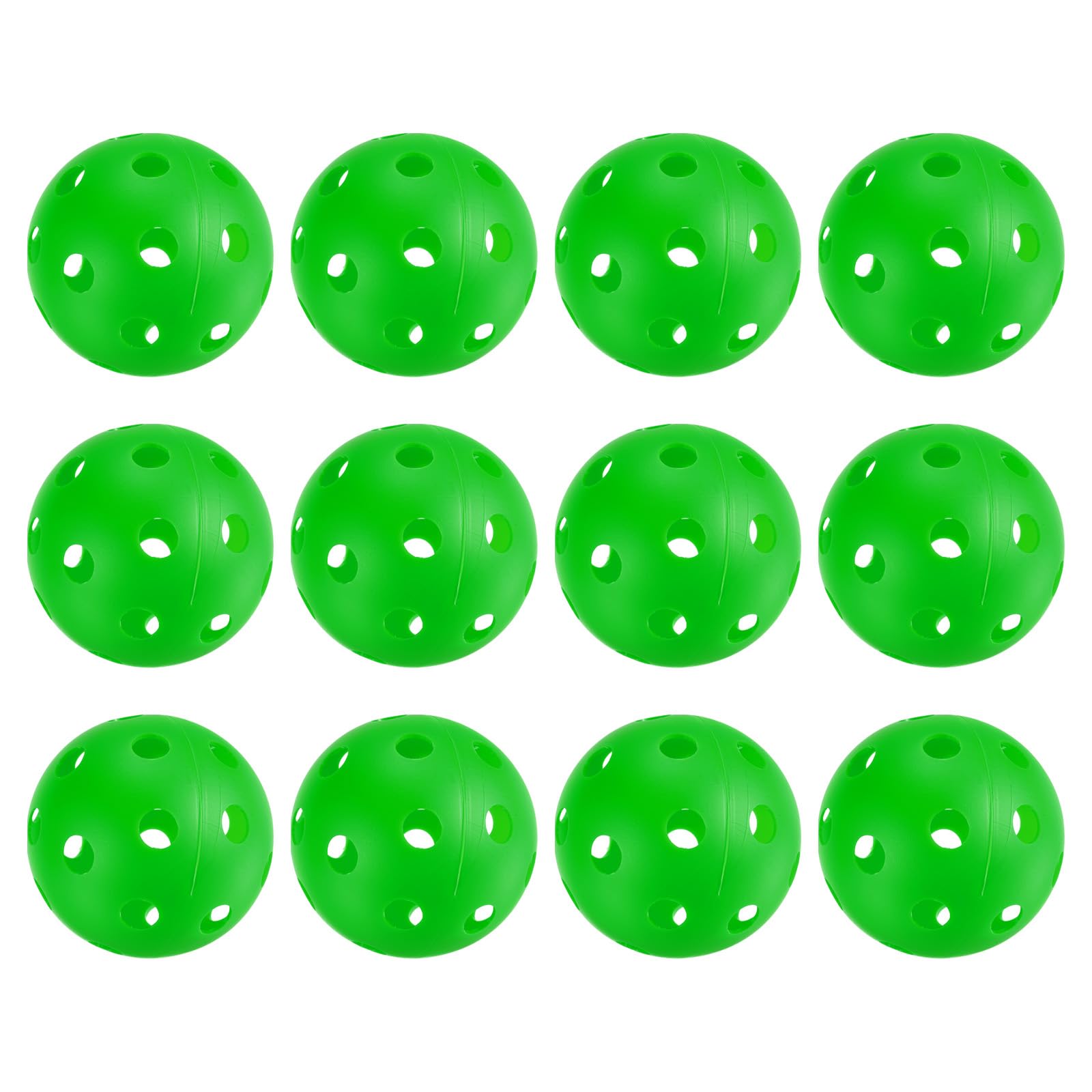 PATIKIL Outdoor Pickleball Balls 26 Holes Pickleball 12 Pack Pickleball Balls for Amateurs Indoor and Outdoor Sport, Grass Green