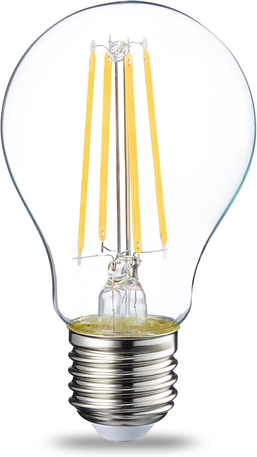 Amazon Basics LED E27 Edison Screw Bulb, 7W (Equivalent to 60W), Clear Filament, Warm White, Non Dimmable, (Pack of 2) - Image 3