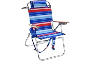FREETOUR Backpack Beach Chairs for Adults Capacity 300 LBS Low 5 Position Beach Chair with Pouch Straps Folding Lightweight Reclining Aluminum Wide Lay Flat Single