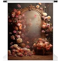 Amazon.com : Kate Flower Frame Photo Backdrop Floral Portrait ...
