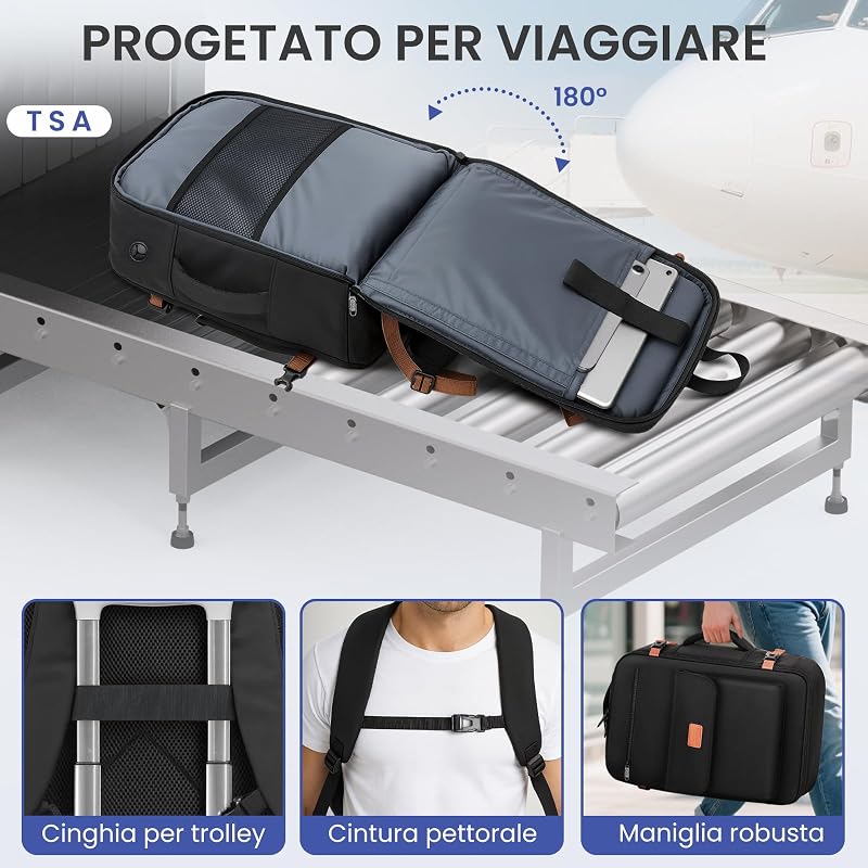 Zaino da Viaggio 40x30x20, 24L Zaino Bagaglio a Mano Aereo Cabina