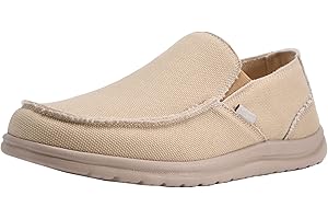 Canven Mens Canvas Shoes Slip On Loafers Deck Shoes Walking Lightweight Causal Slip-ons