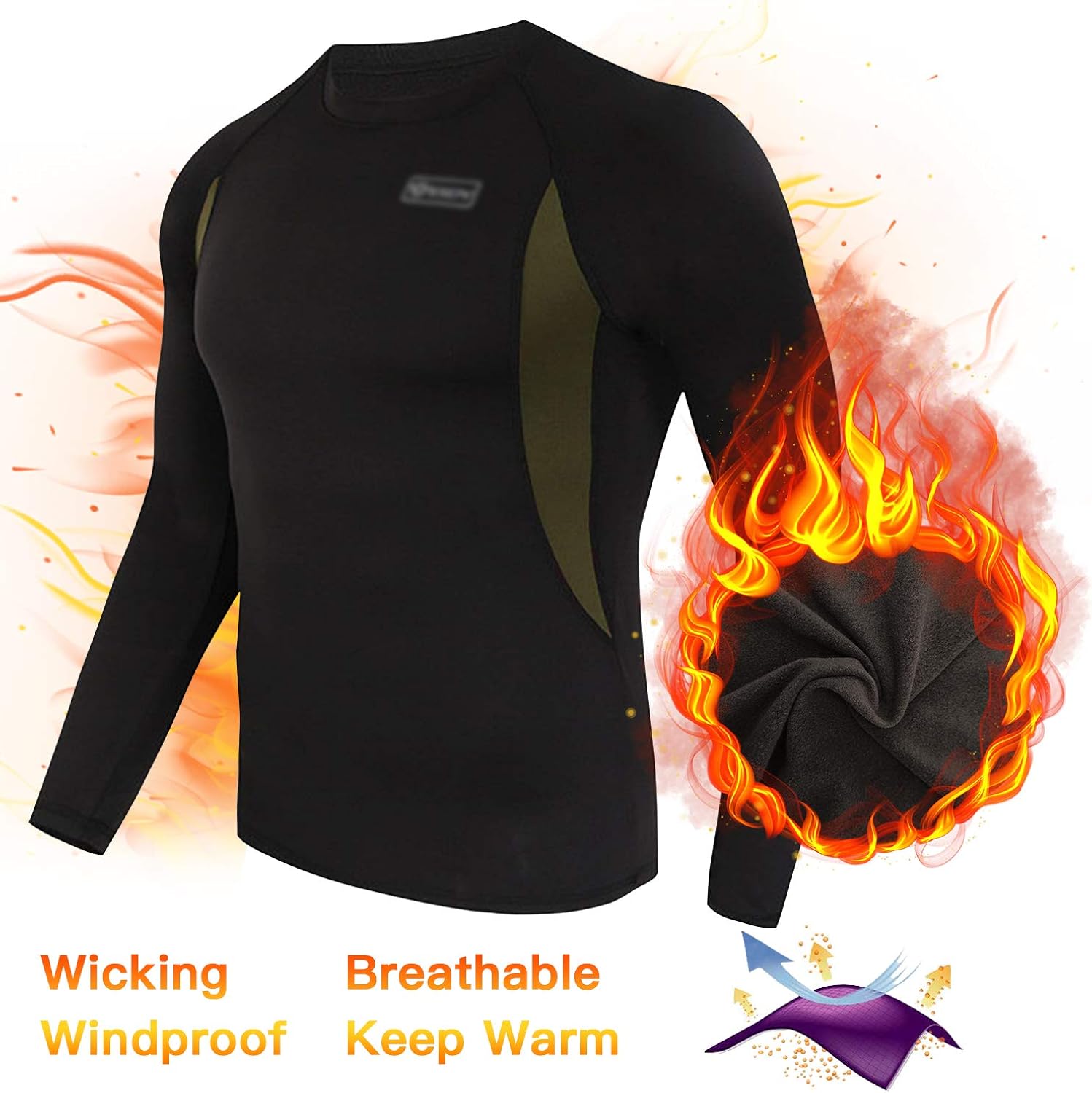 Thermal Underwear Set Winter Hunting Gear Sport Long Johns Base Layer Bottom Top at  Men’s Clothing store