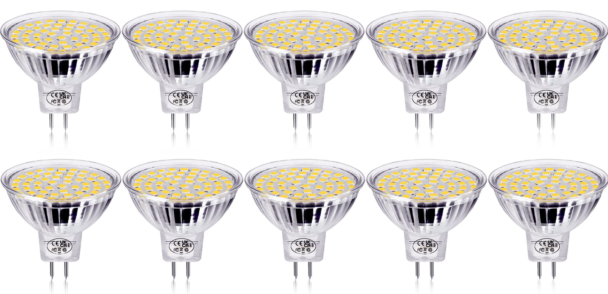 GVOREE MR16 GU5.3 LED 12V Light Bulbs 5W Daylight White Replace 40W Halogen GU 5.3 MR 16 Spotlight 4000K Neutral White 450 Lumens 120°Beam Angle (Pack of 10)