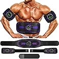 WOOKINGWA Abs Muscle Stimulator with TENS & PMS Function, Muscle Machine Workout Equipment, Ab Toning Belt for Abdomen/Arm/Leg, Ab Trainer for Home Gym Use