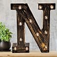 Pooqla Vintage Light Up Marquee Letters With Lights U2013 Illuminated Industrial Style Lighted Alphabet Letter Signs U2013 Coffee Bar Apartment Bedroom Wall Home Initials Decor A-Z | Country Walkin