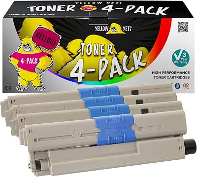 YELLOW YETI 4PK Toner for Oki C310dn C330dn C331dn C510dn C511dn C530dn C531dn