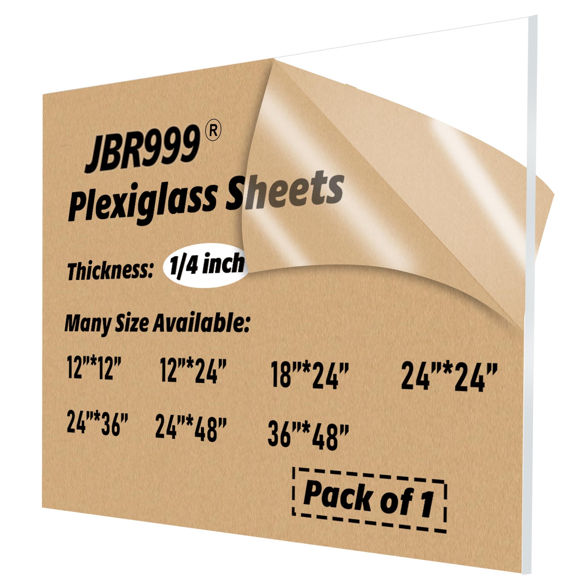 JBR999 18x24 Plexiglass Sheets - 1/4 inch Thick