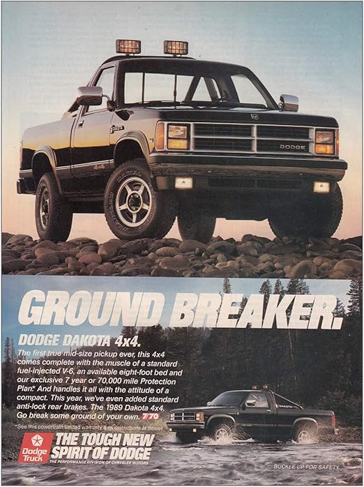 Amazon Com Relicpaper 1989 Dodge Dakota 4x4 Ground Breaker Dodge Print Ad Posters Prints