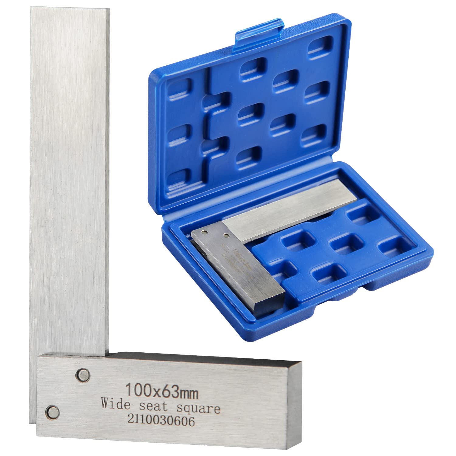 Machinist Engineers Square 90 Degree Right Angle Ruler - Precision Ground Hardened Steel 100x63mm (4x2.5 inch)