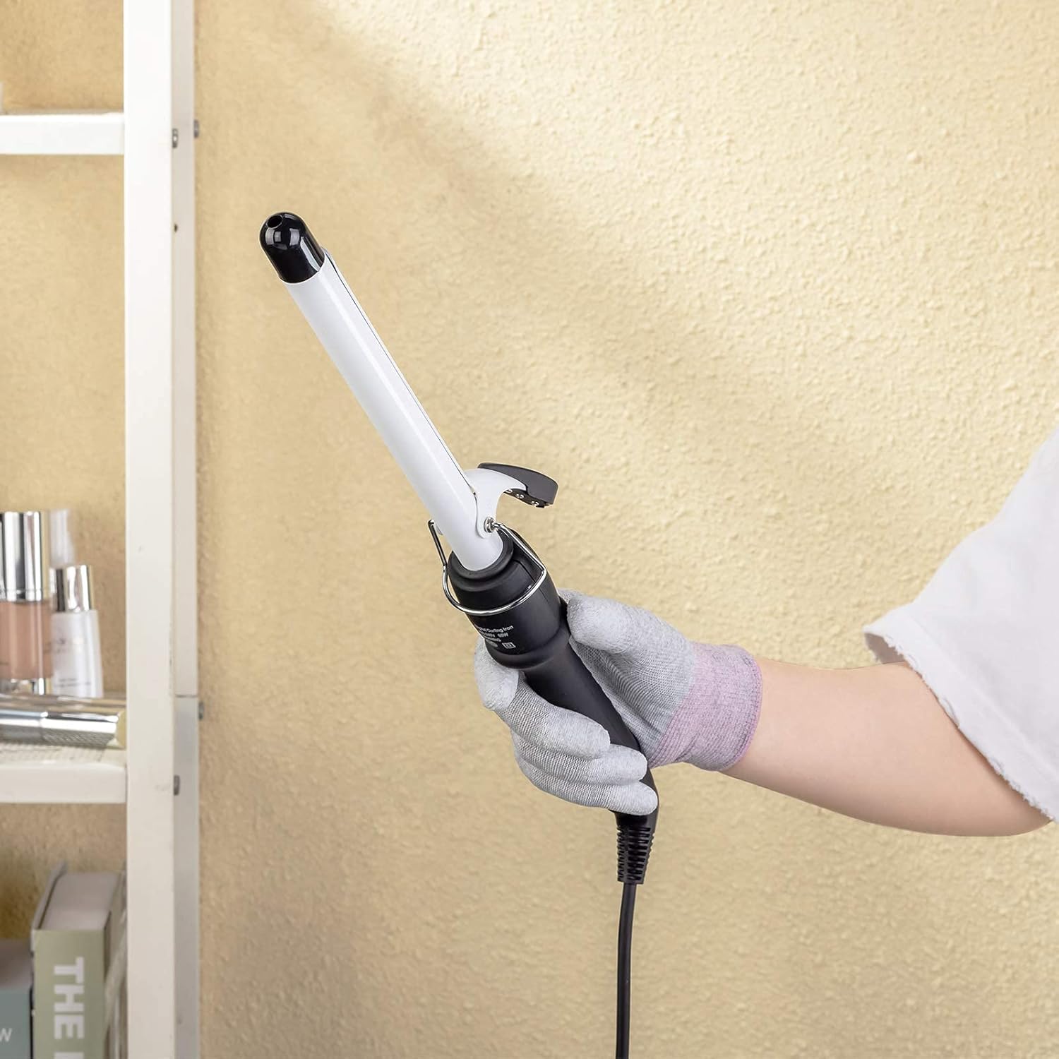 Hair Curler with 4 Adjustable Temperature Control Gear Rollers, with Heat Resistant Gloves, Fast Heating, 30 Seconds, 110-240 - v Double Stable Voltage Suit Length Hair Modelling curlers: Health & Personal Care